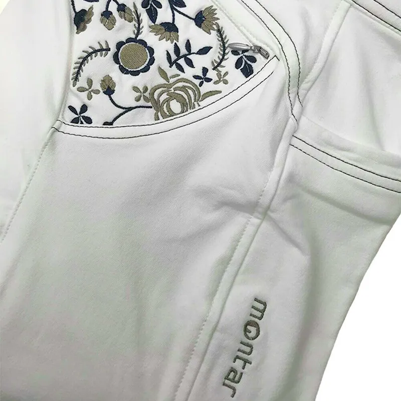 Montar Alina Ladies Full Silicone Seat Breeches - White -3